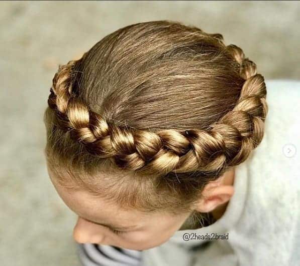 Crown Braids Hairstyle for School Girl