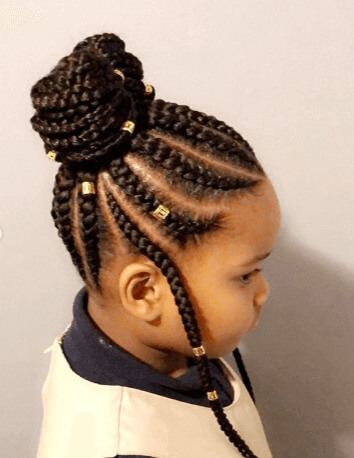 Thick Cornrows With Top Bun