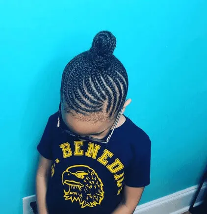 Cornrows With Braided Top Knot