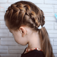 Center Parted Hairstyle With Braided Sides And Pigtails