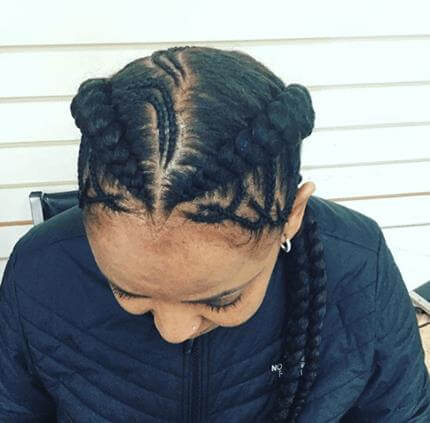 Cornrows With Thick Braids