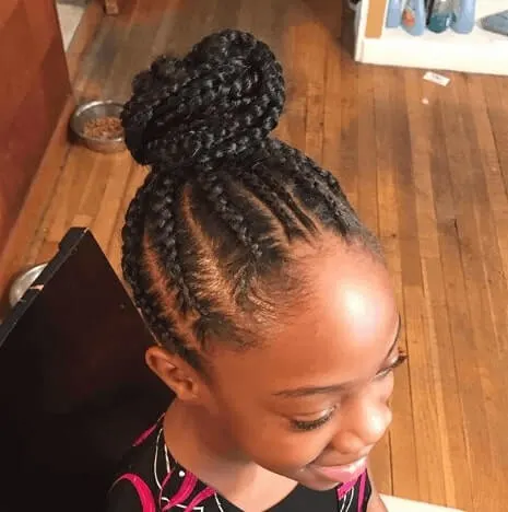 Cornrows With Braided Bun