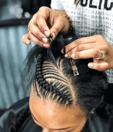 Swirling Cornrows Design