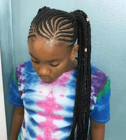 Cornrows With Raised Side Ponytail