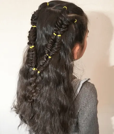 Combed Back Hairstyle With Twisted Double Braids