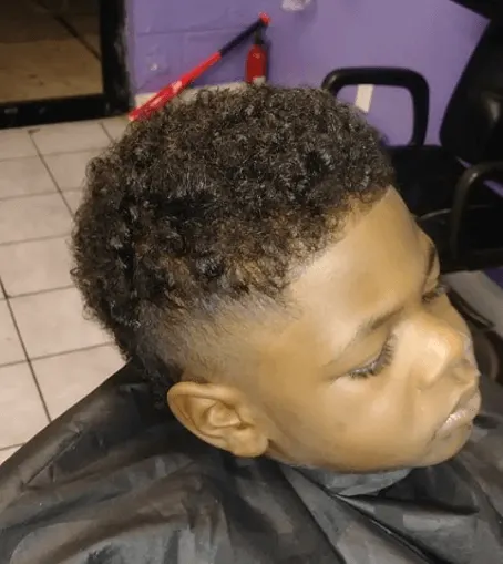 Curly Top With High Fade