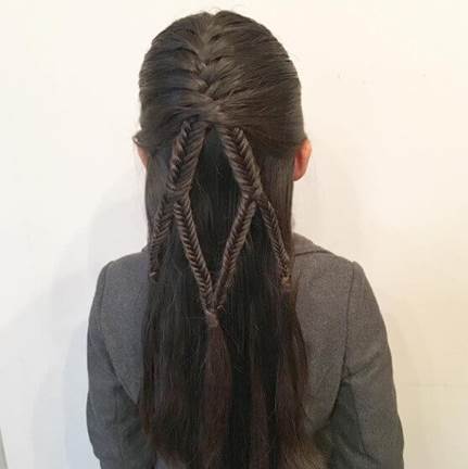 Combed Back Hairstyle With Intricate Braids