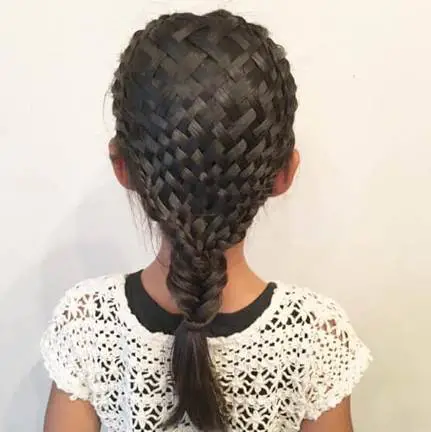 Fishtail Braid Hairstyle With Intricate Pattern