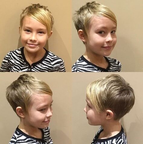 Short Hairstyle With Slicked And Angled Fringe