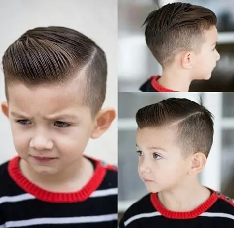 Short Textured Quiff With Side Part And Fade