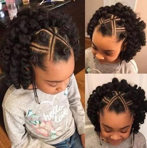 Thick Natural Curls With Crossover Cornrows