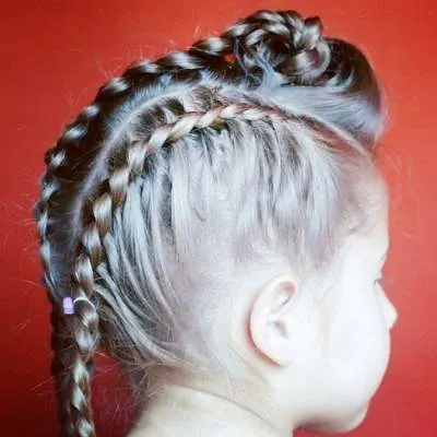 Side Parted Hairstyle With Unique Braided Hair Design