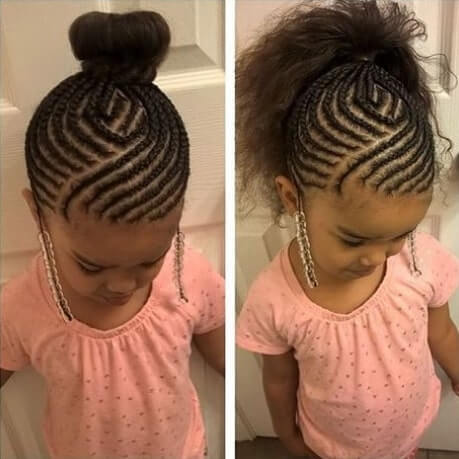 Swirling Cornrows With A Statement Hair Bun
