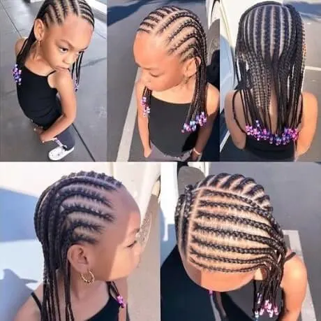 Side Parted Open Cornrows Style