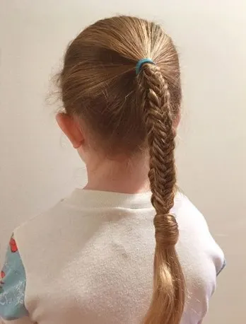  Center Parted Hairstyle With Fine Braids And Pigtails