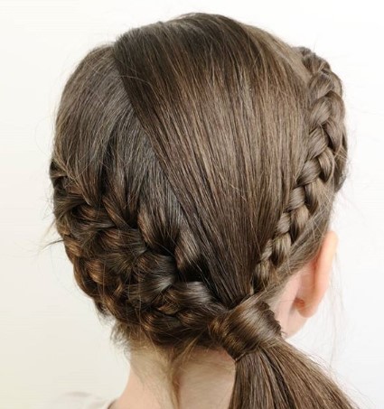 10.   Braided Crown With Side Ponytail