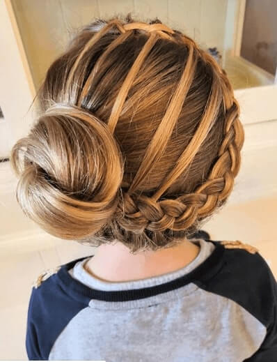 Side Braided Hairstyle With A Side Bun