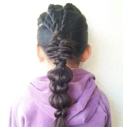 21.   Braided Hairstyle With Sectioned Ponytail