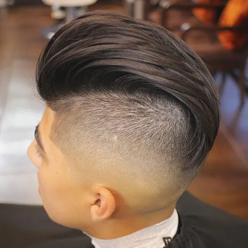 Long Slicked Back Top With Undercut Fade