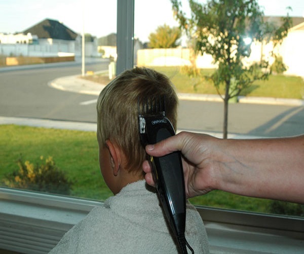 Cutting Boys Hair With Electric Clippers