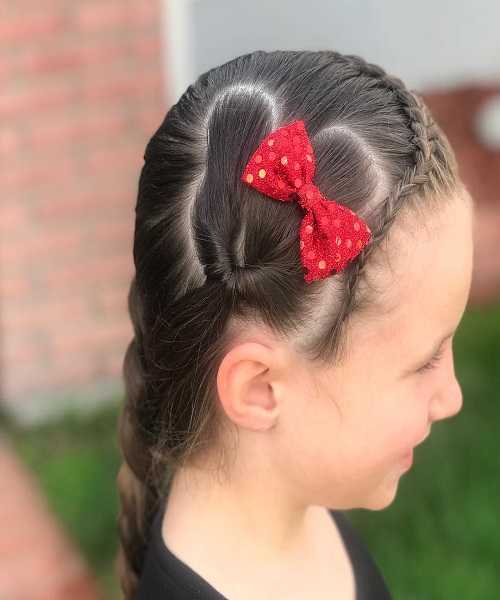 Braided Hairstyle With Heart Design 