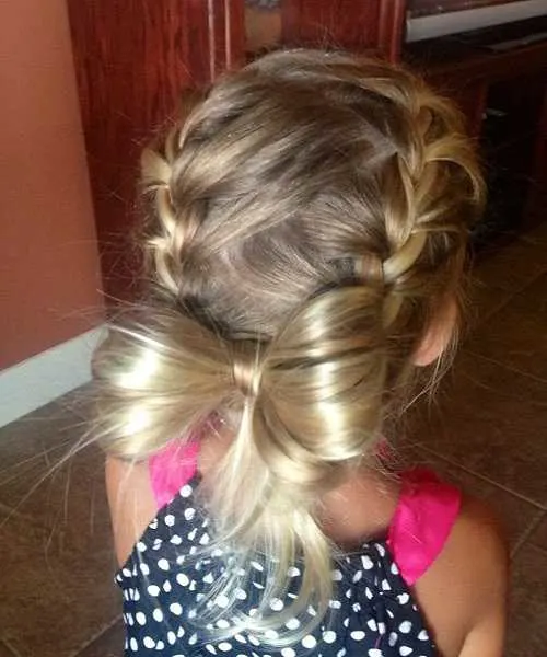Braided Hairstyle With Low Bow