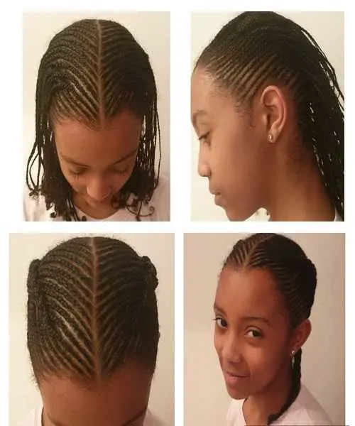 Center Parted Cornrows Style