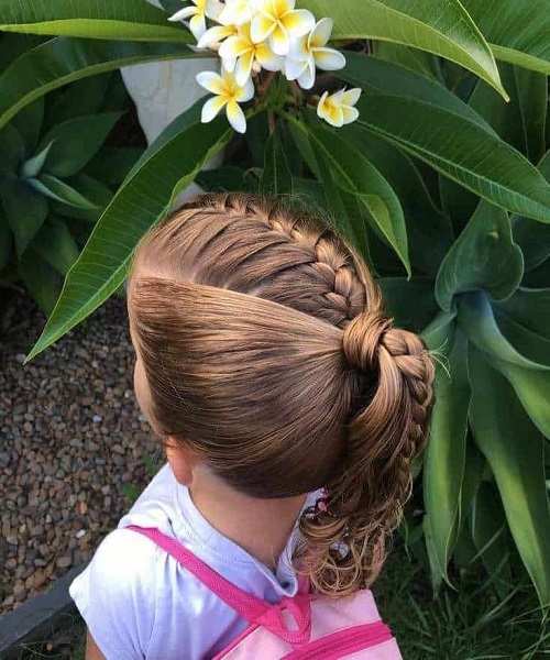 Combed Back Hairstyle With Braids