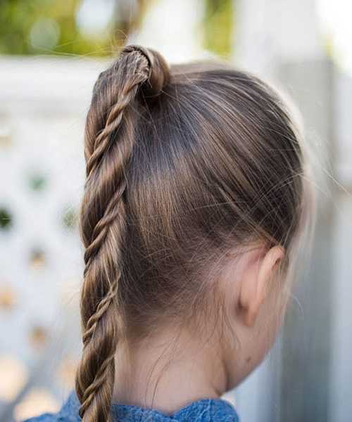 High & Tight With Fine Braid In Ponytail