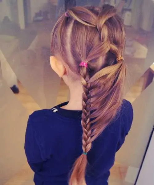 Combed Back Hairstyle With Stylish Braided Ponytail