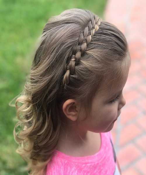 Combed Back Hairstyle With Tight Braided Hair Band