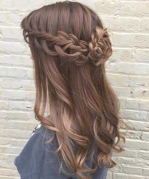Curly & Braided Half-Up Hairstyle
