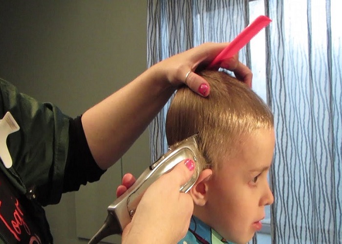 Cutting Boys Hair With Electric Clippers