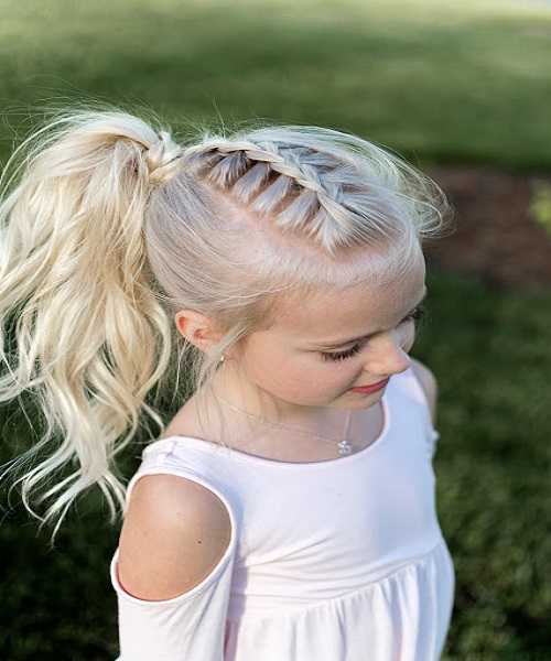 High Ponytail With Braided Top