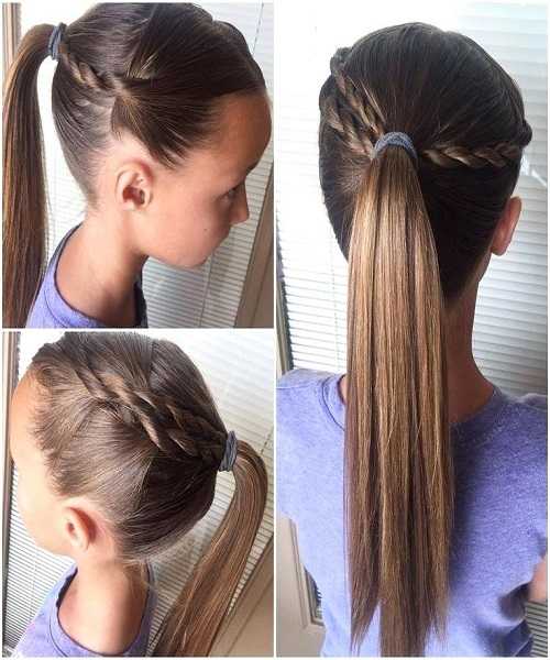 Long Ponytail With Side Braids