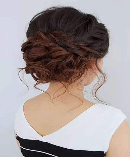 Loose And Twisted Updo Hairstyle
