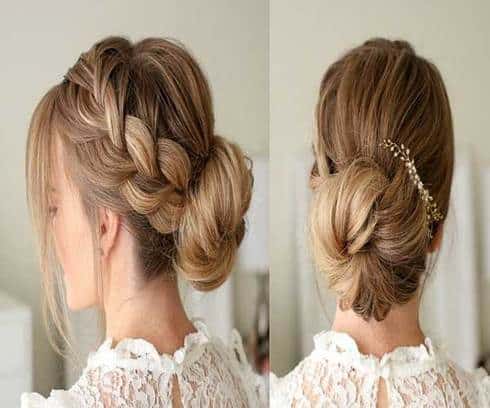 Messy Fishtail Hairstyle With Low Bun