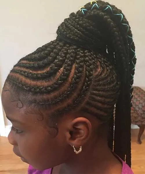 Ponytail Braid With Cornrows