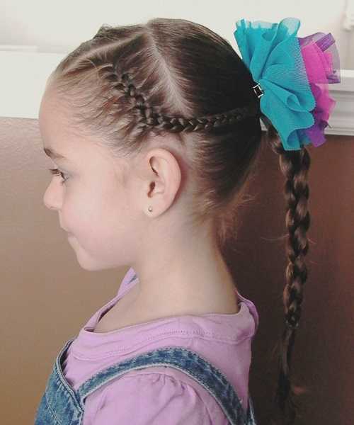 Sectioned Hairstyle With French Braided Ponytail