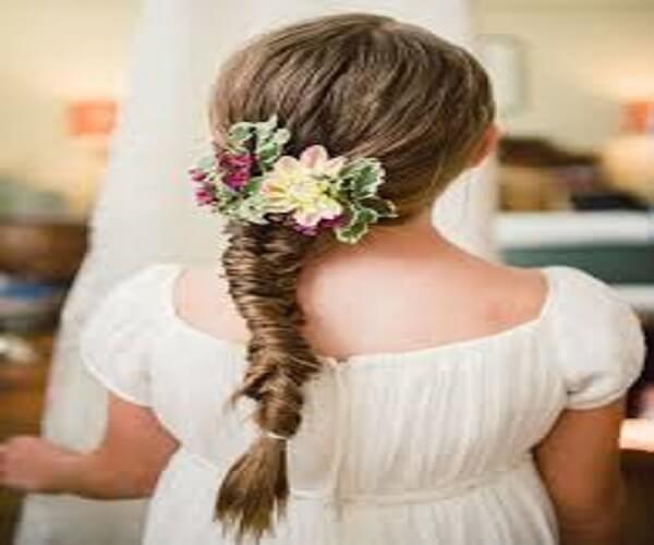 Floral Side Braided Hairstyle