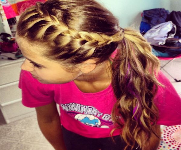 Low French Braided Ponytail