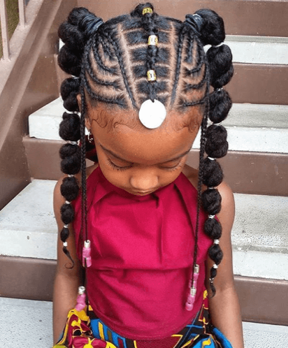 Swirling Cornrows Pigtails