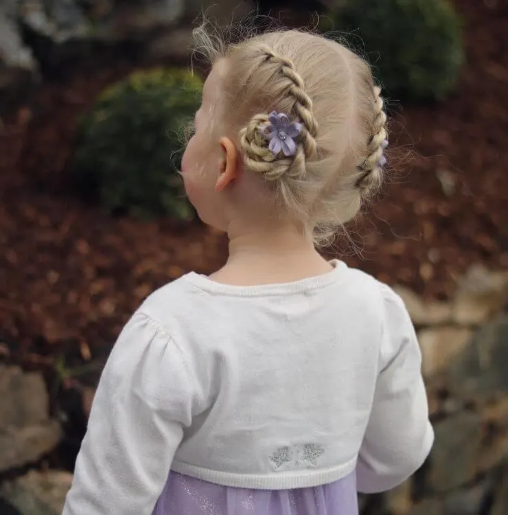 Cute Buns With Nice Floral Clips