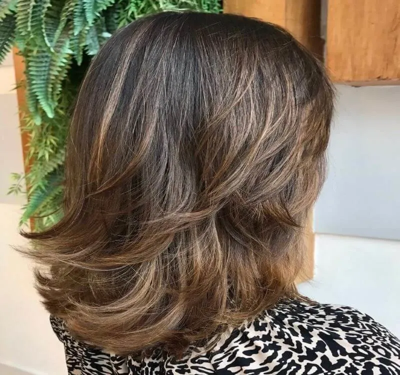 Medium Brown Hairstyle With Highlights