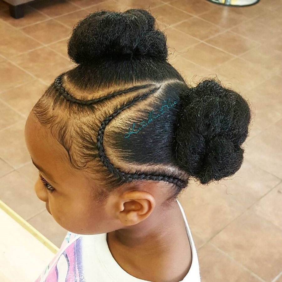 Braided Hair Bun Hairstyles for Black Girls