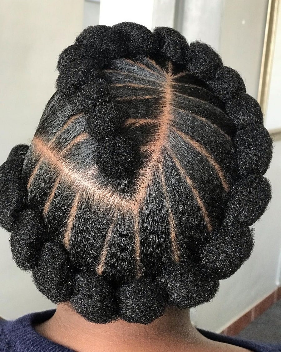 Bubble Braided Updo for Afro Hair