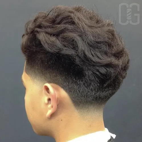 Thick Wavy Top With Mid Fade