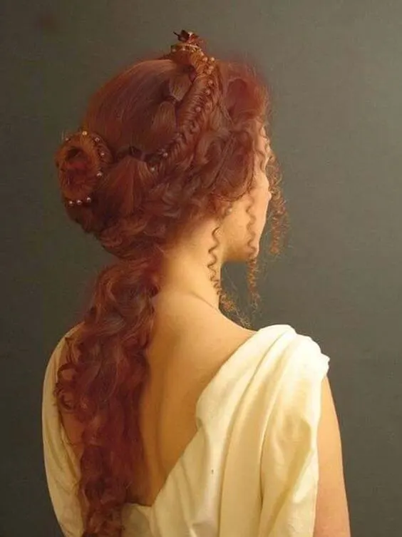 Curly Hairstyle With Braided Design