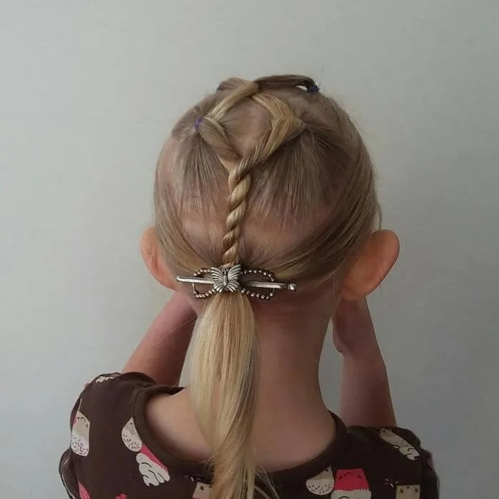 Pulled Back Hairstyle With Twisted Hair Design