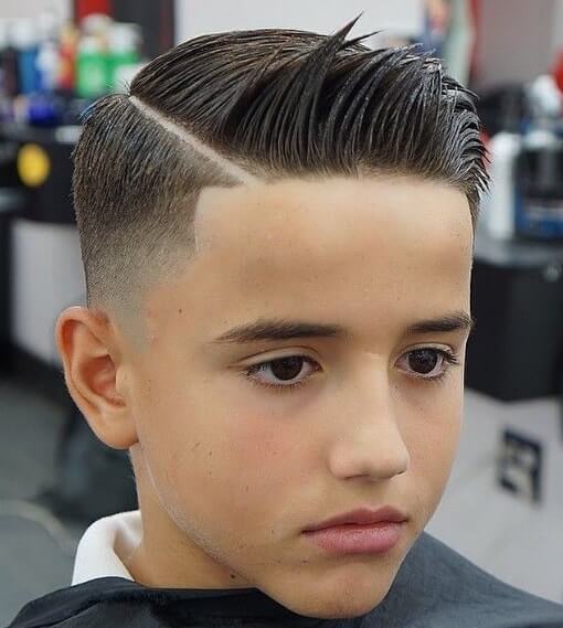 Combover With Angled Side Fade